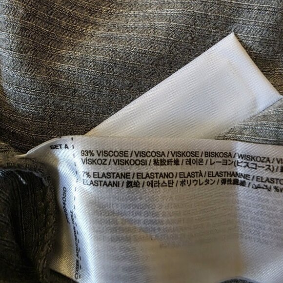 Mango MNG Fitted Ribbed Sweater Dress Grey Henley Short Sleeve Mini Size XL NWT - Picture 6 of 13